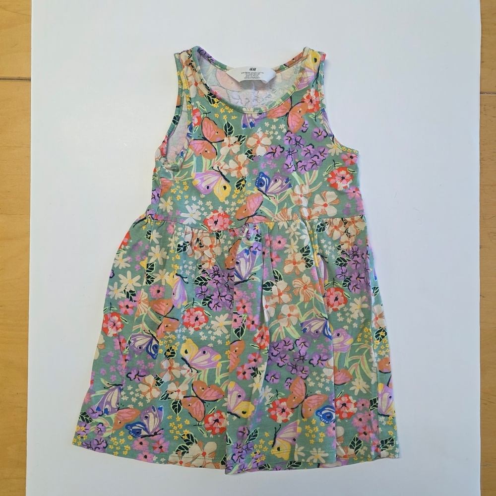 H&M Multicolor Butterfly Floral Kids Dress